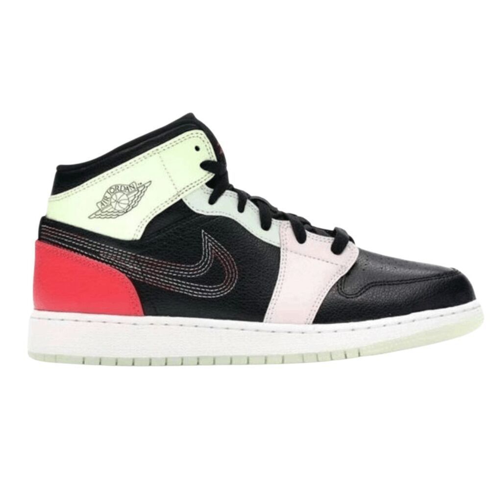 NIKE Air Jordan 1 Mid 'Glow-In-The-Dark' Sneakers Size 5.5Y/W7